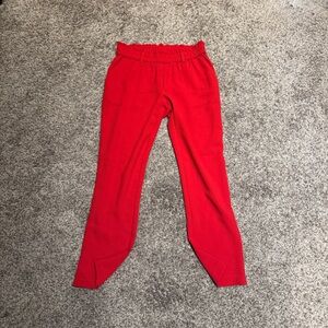 LOFT Red Slim Ankle Trousers